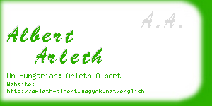 albert arleth business card